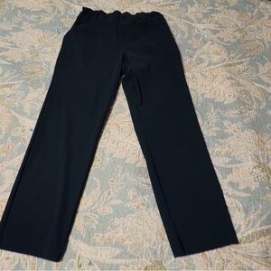 Vuori women’s Miles ankle pants, navy, med, 2 tiny holes @right waist.